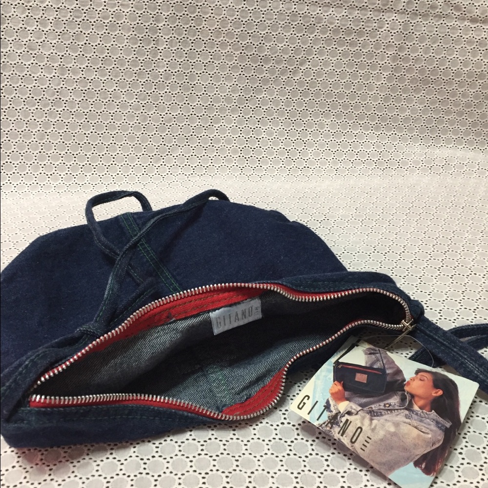 GITANO Vintage VTG 80s Express Aged Denim Jean Purse - Picture 6 of 8
